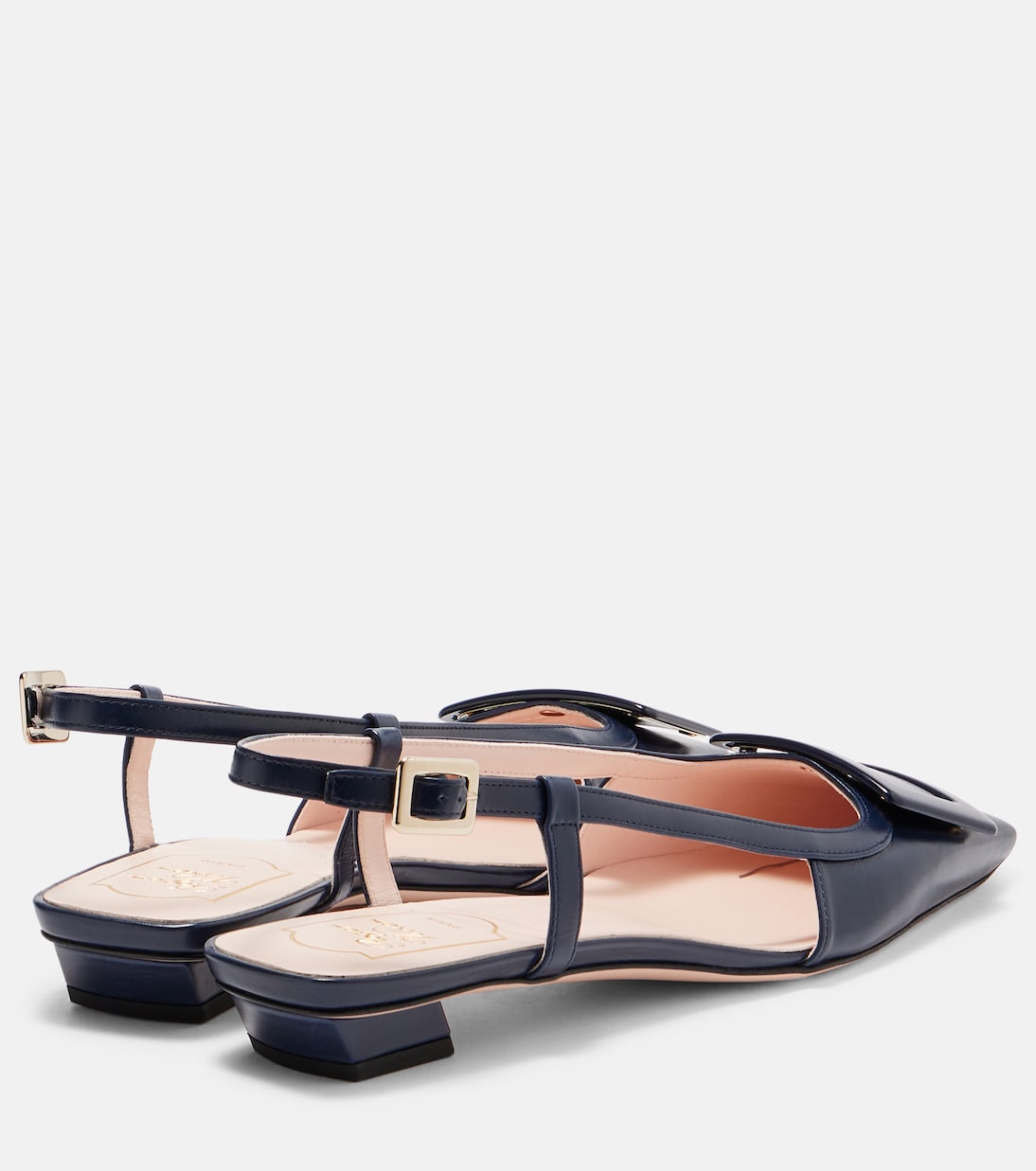 Belle Vivier 25 кожаные туфли-лодочки с ремешком на пятке Roger Vivier, Blu Chiaro — фото 2