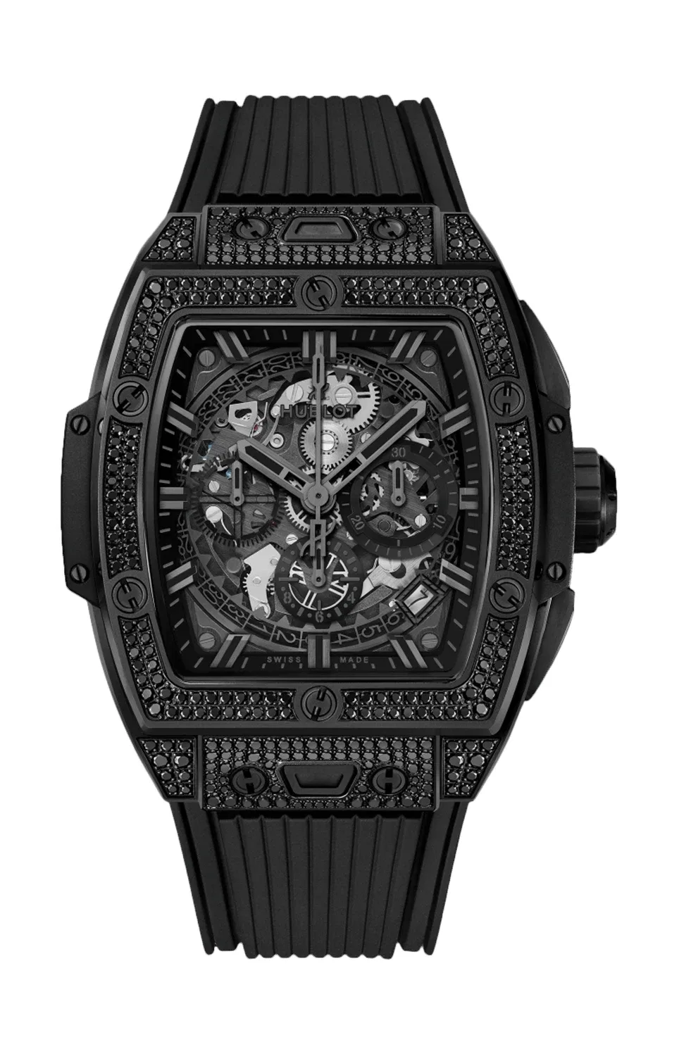 SPIRIT OF BIG BANG ALL BLACK PAVÈ 42 ММ - 642.CI.0110.RX.1700 HUBLOT, золотой