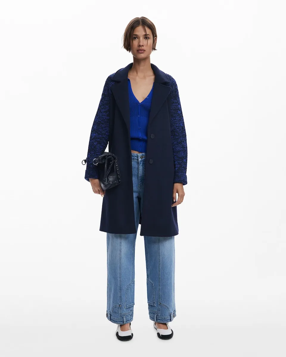 

Женское пальто из смесовой шерсти Desigual, синий