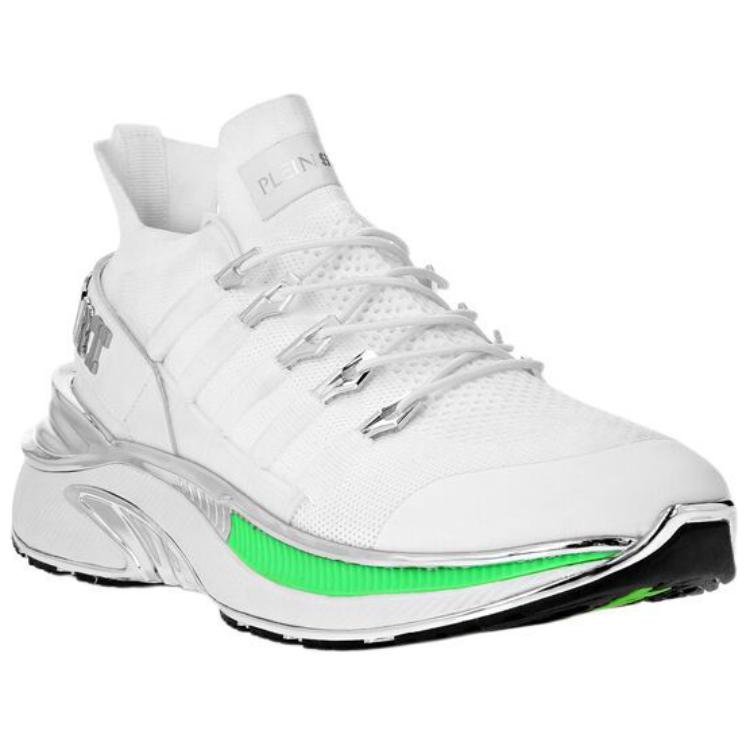 PLEIN SPORT Кроссовки Low Top Casual Unisex White/Neon Green — фото 4
