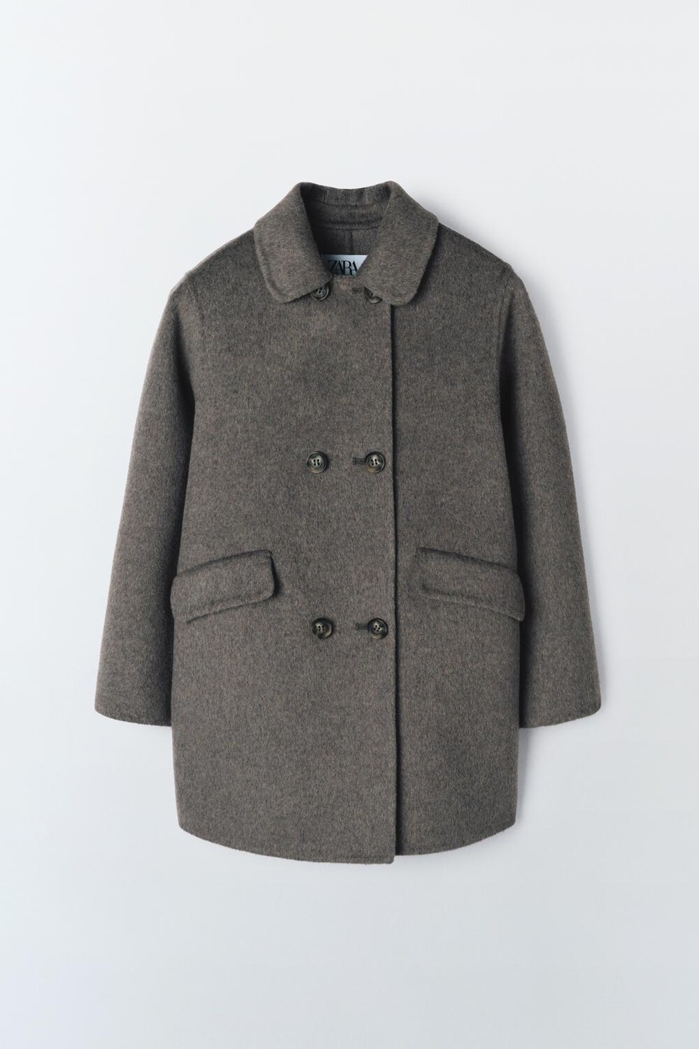 

Пальто из шерсти ZARA, серо-коричневый