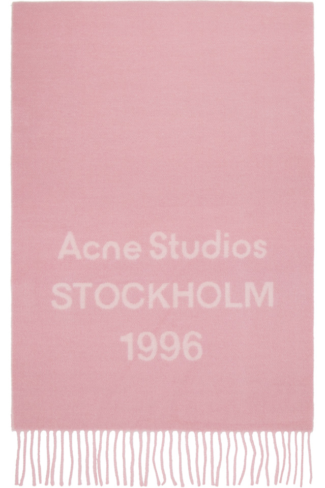 

Acne Studios Розовый широкий шарф с логотипом