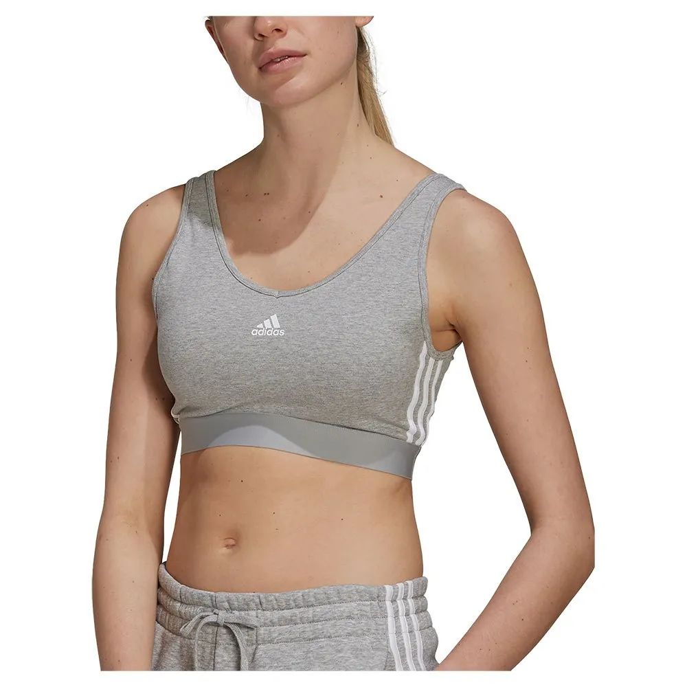 

Спортивный топ adidas 3 Stripes Crop, серый