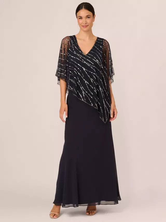 

Платье Adrianna Papell Beaded Popover, цвет midnight