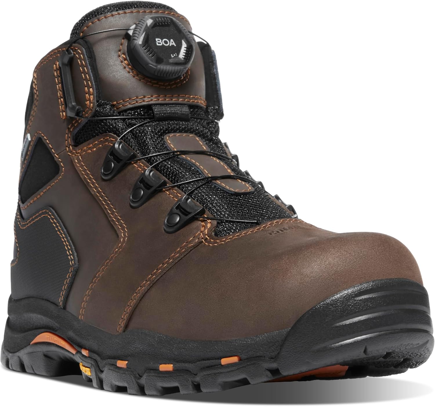 

Ботинки Danner Vicious с композитным носком 4,5 для мужчин - из кожи полного зерна с дышащей подкладкой Gore-Tex, системой быстрого шнурования и подошвой с нескользящей пяткой, оранжевый