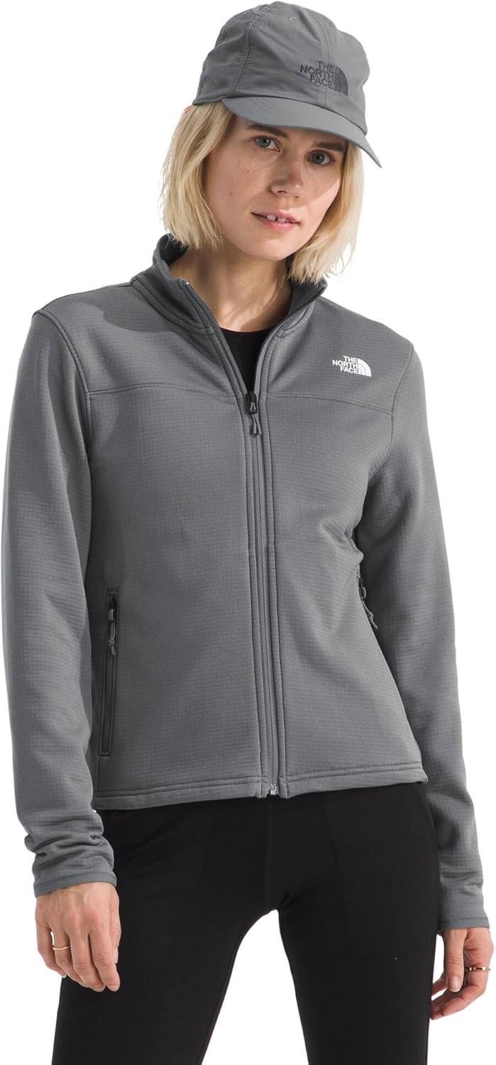

THE NORTH FACE Женская флисовая куртка Cedar Trail Grid с карманами на молнии и усиленными окантовками на воротнике, манжетах и подоле, Smoked Pearl