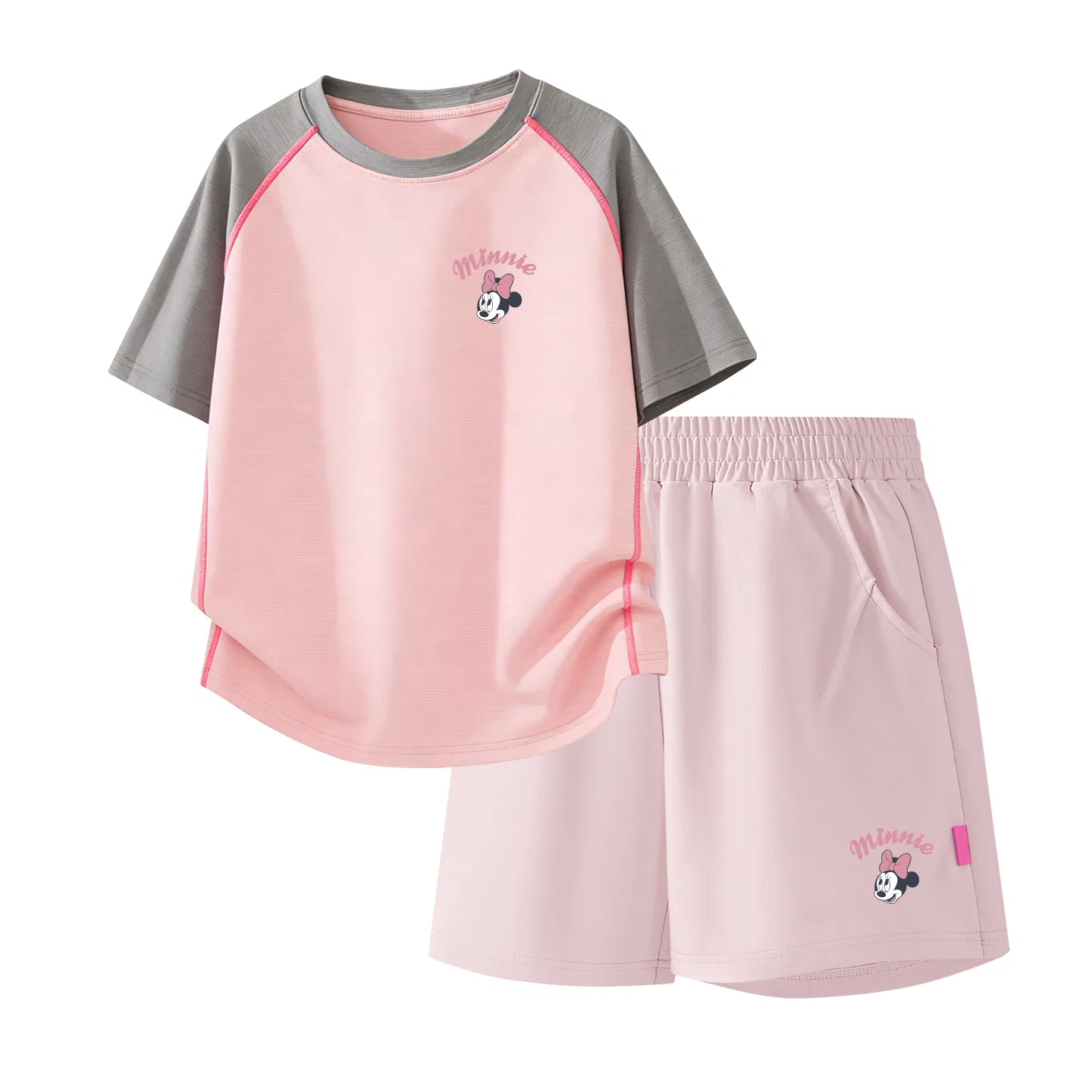 Детский спортивный костюм Casual Sportswear 2 Piece Set Disney, Silicone Di-Lift K Gray Pink+Di-Lift K_Bottom Right Milk Nude Pink