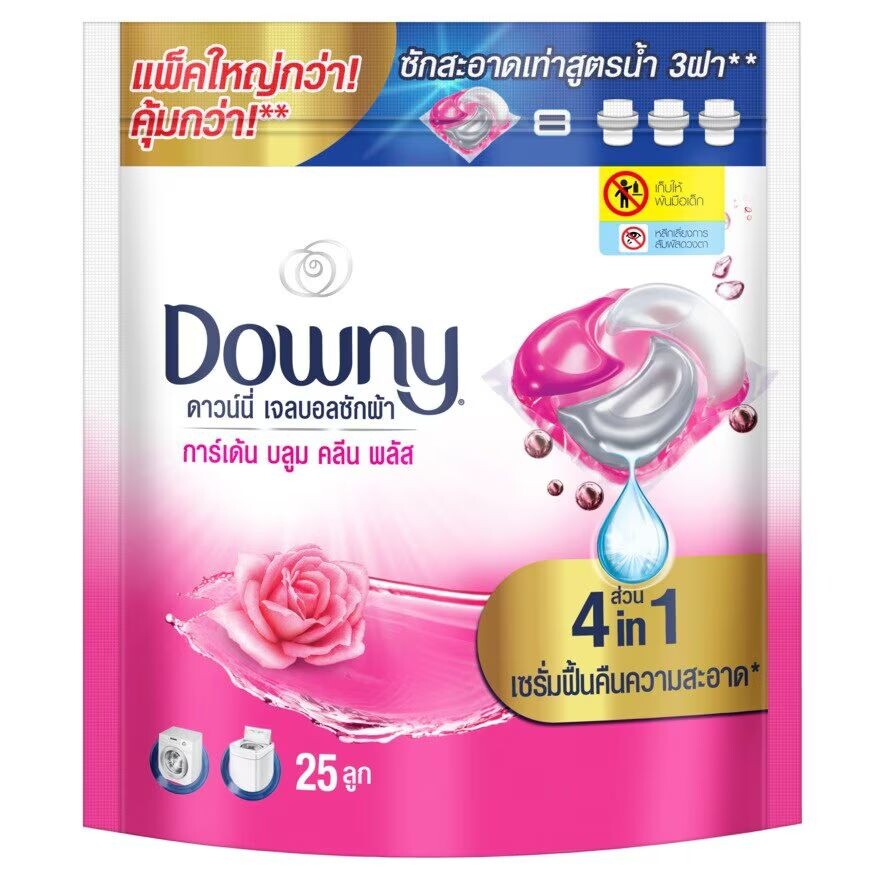 

Downy Гелевое средство для стирки в шариках Garden Bloom Clean Plus, сменный блок, 25 штук, Pink