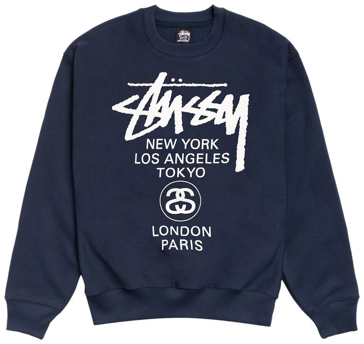

Толстовка Stussy World Tour Crew, синий