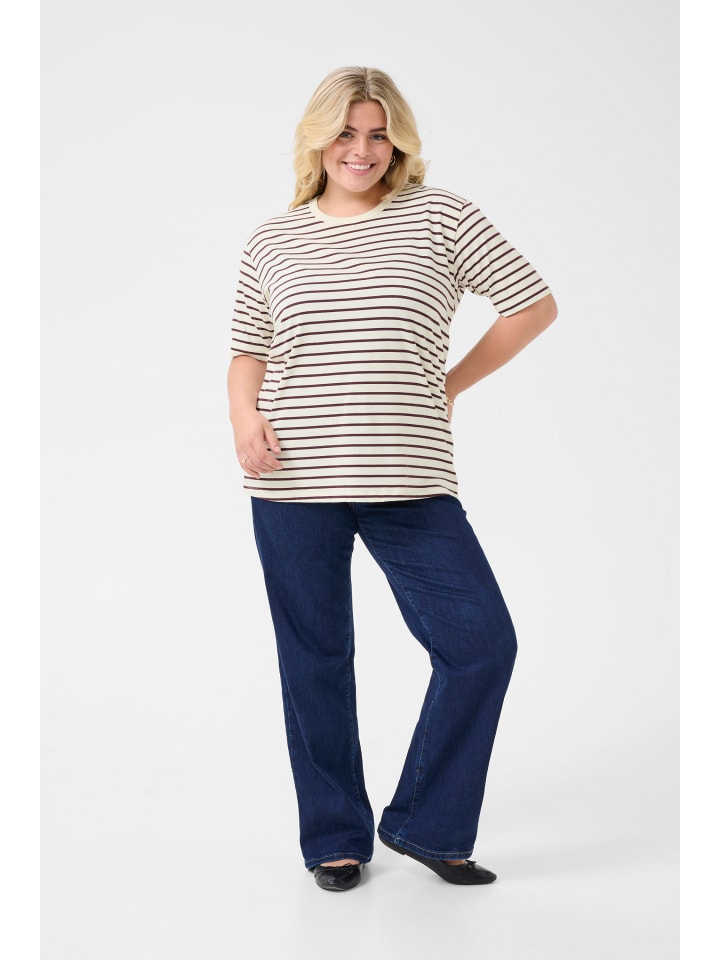 

Футболка KCWinni свободного кроя, цвет: белый с ирисками KAFFE curve