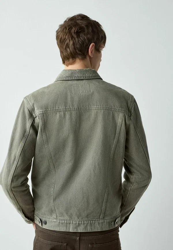 Джинсовая куртка Next, Regular fit button through, серая — фото 4