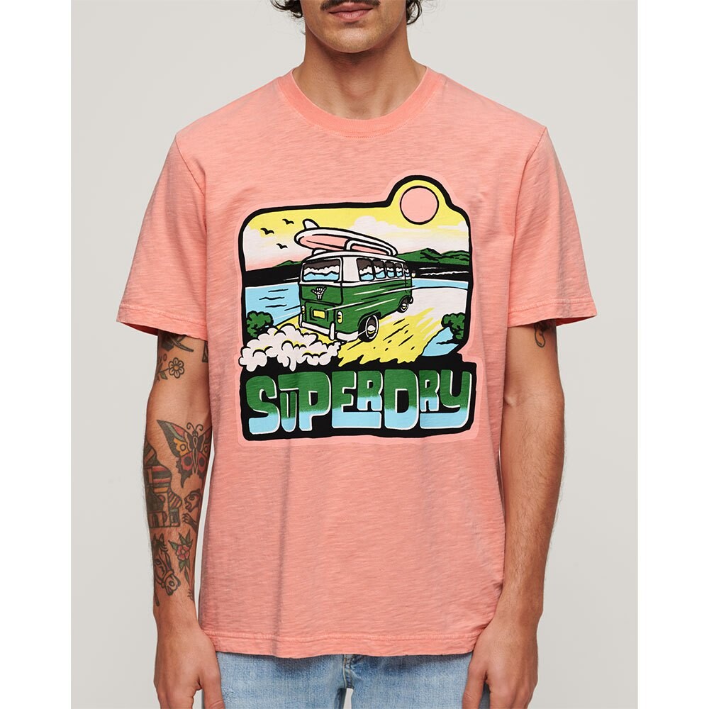 

Футболка Superdry Neon Travel Graphic Loose, оранжевый