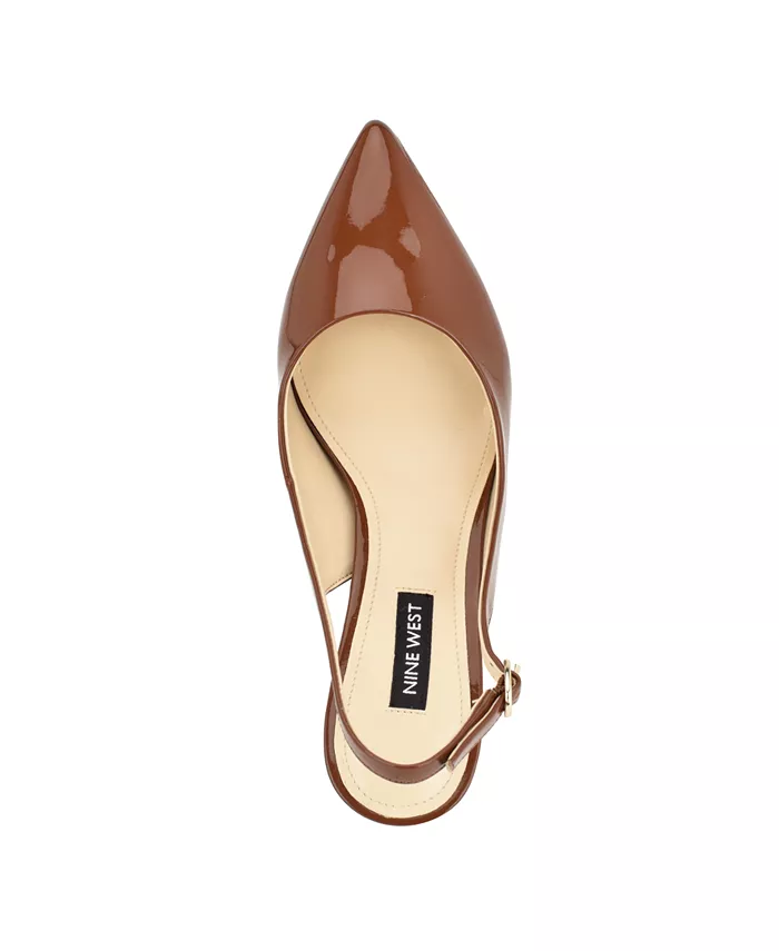 Женские туфли-лодочки Menora на регулируемой шлейке со шпилькой Nine West, коричневый — фото 4