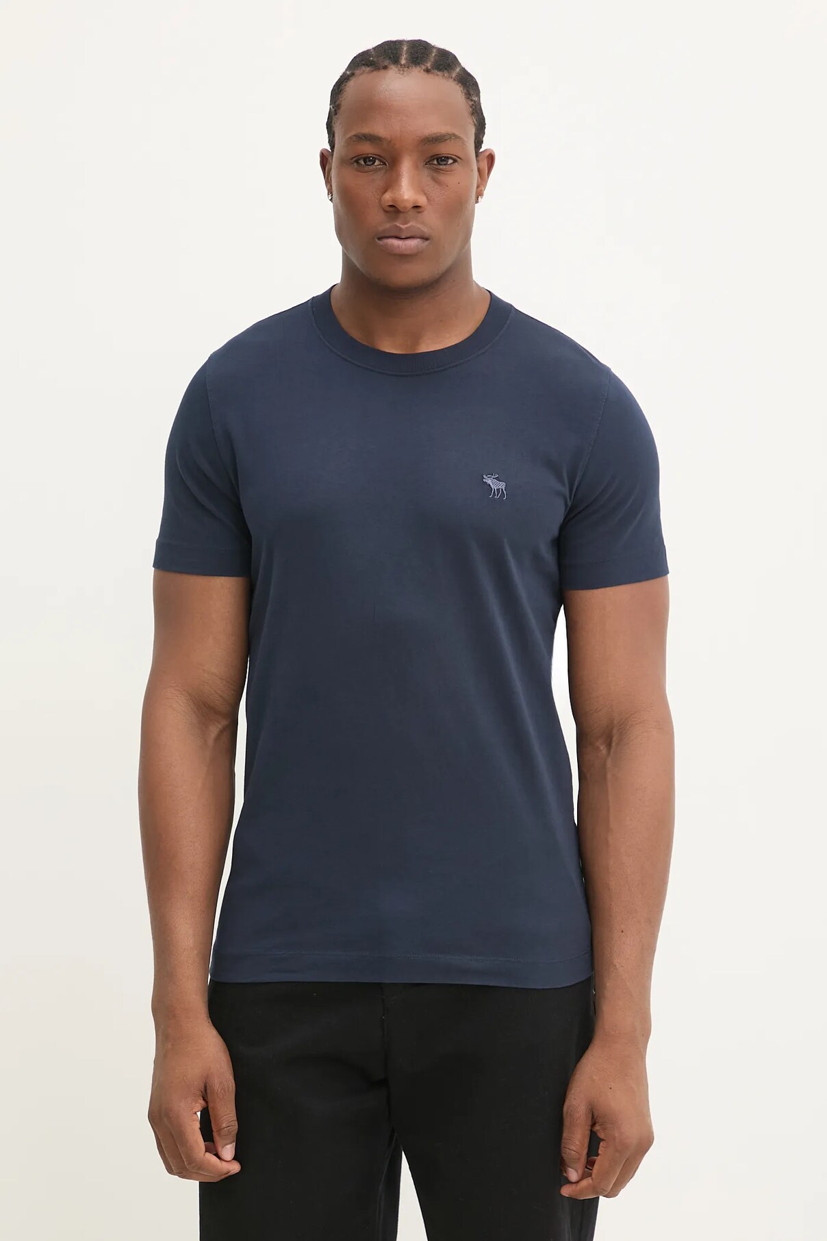 

Футболка из хлопка Abercrombie & Fitch, темно-синий
