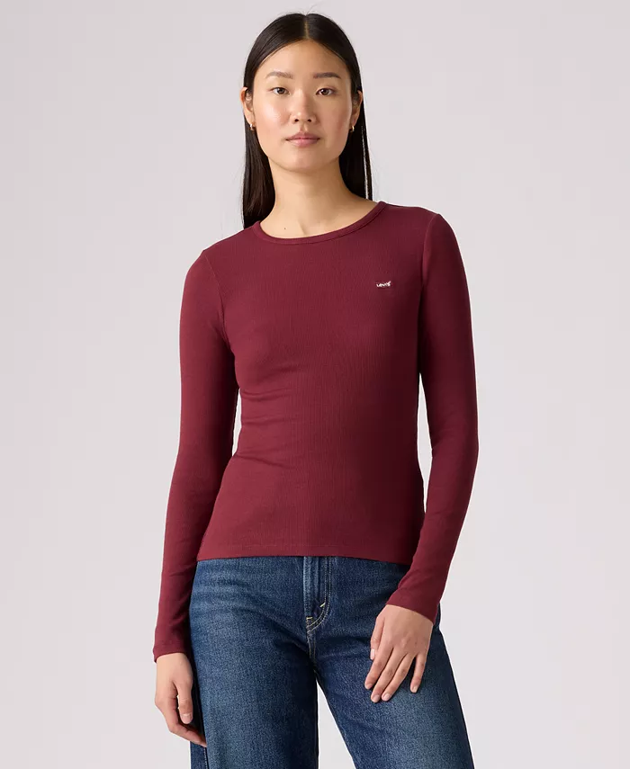

Женский топ Hayes Clara Strip с длинными рукавами Levi's, красный
