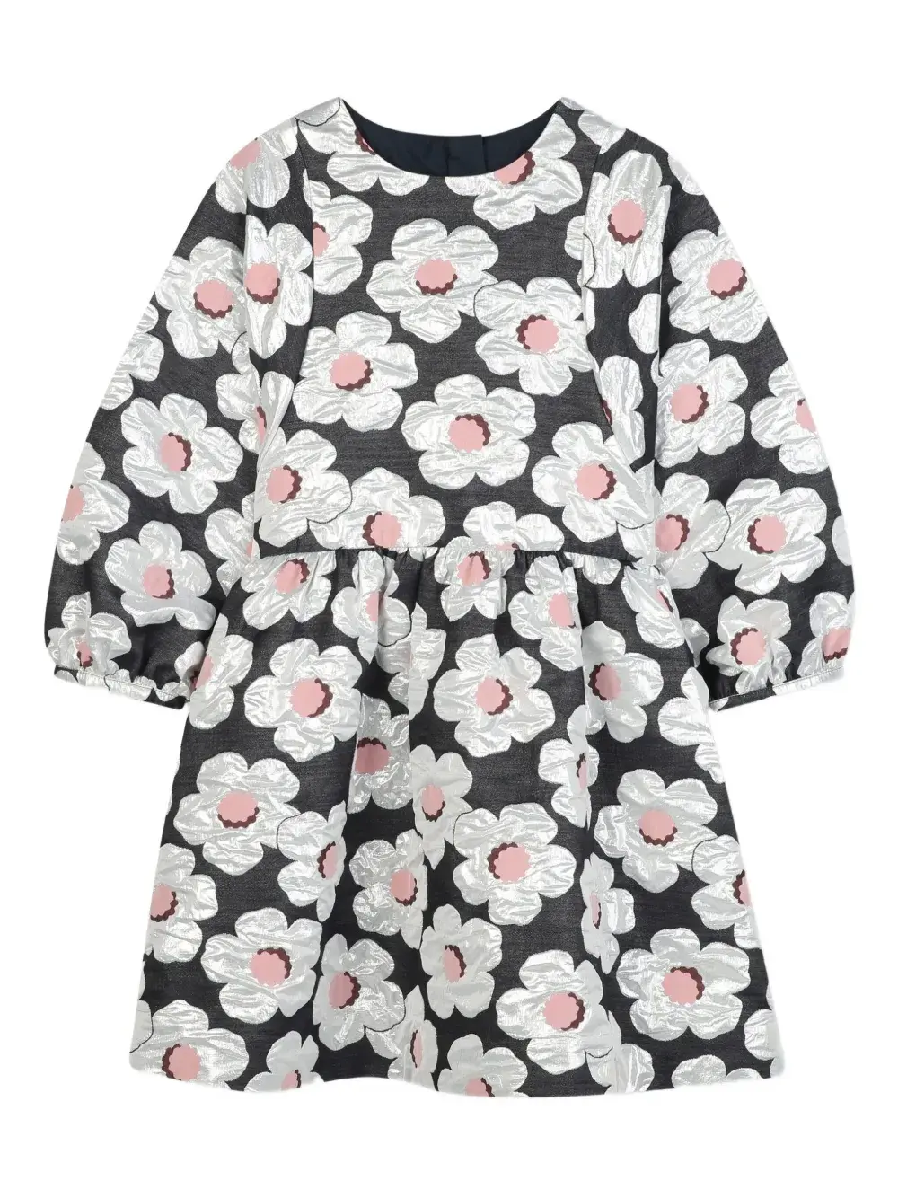 

Платье с длинными рукавами и цветочным принтом Kenzo Kids, синий