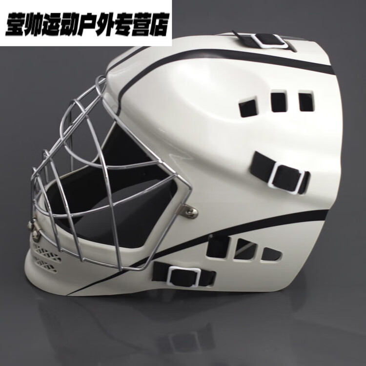 

He Jiagong Бейсбольный шлем для кетчера, хоккейный вратарский шлем, белый с черными полосами, размер S