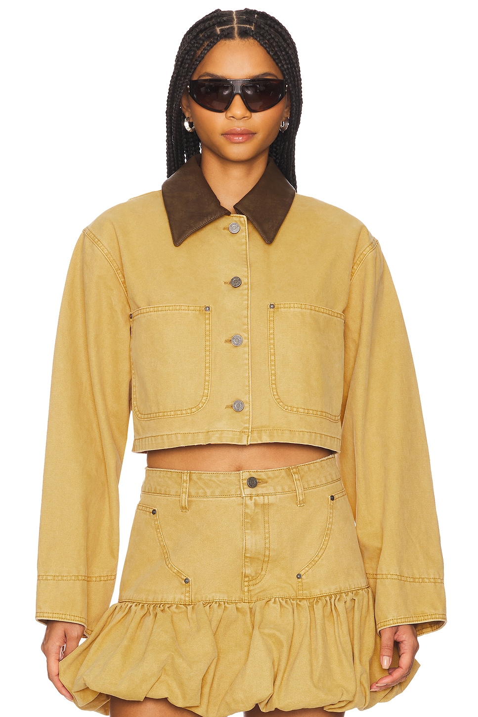

Куртка-кроп Wrenley Afrm, beige khaki