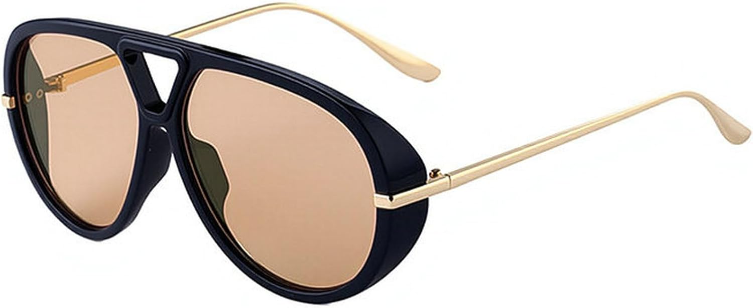 

Солнцезащитные очки-пилот COTIA большого размера для женщин и мужчин, модные ретро-очки с большой квадратной и круглой оправой и двойной перемычкой, градиентные, Black Champagne