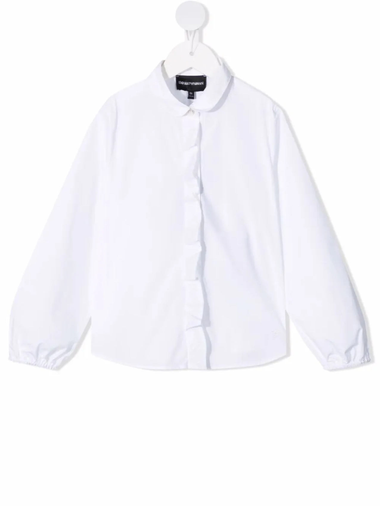 

Emporio Armani Kids рубашка на пуговицах с закругленным воротником, белый