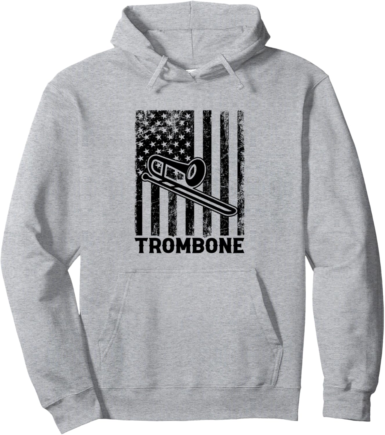 

Тромбон тромбонист музыкальный инструмент американский флаг толстовка для тромбониста Trombonist Musician Instrument With Us Flag, серый