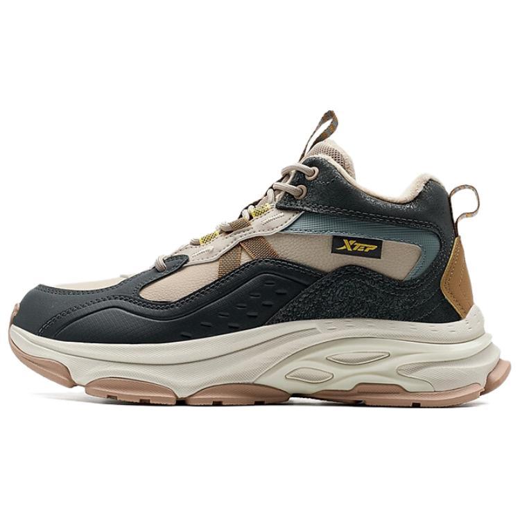 

XTEP Нескользящие термостойкие износостойкие высокие повседневные туфли мужские, черно-коричневые