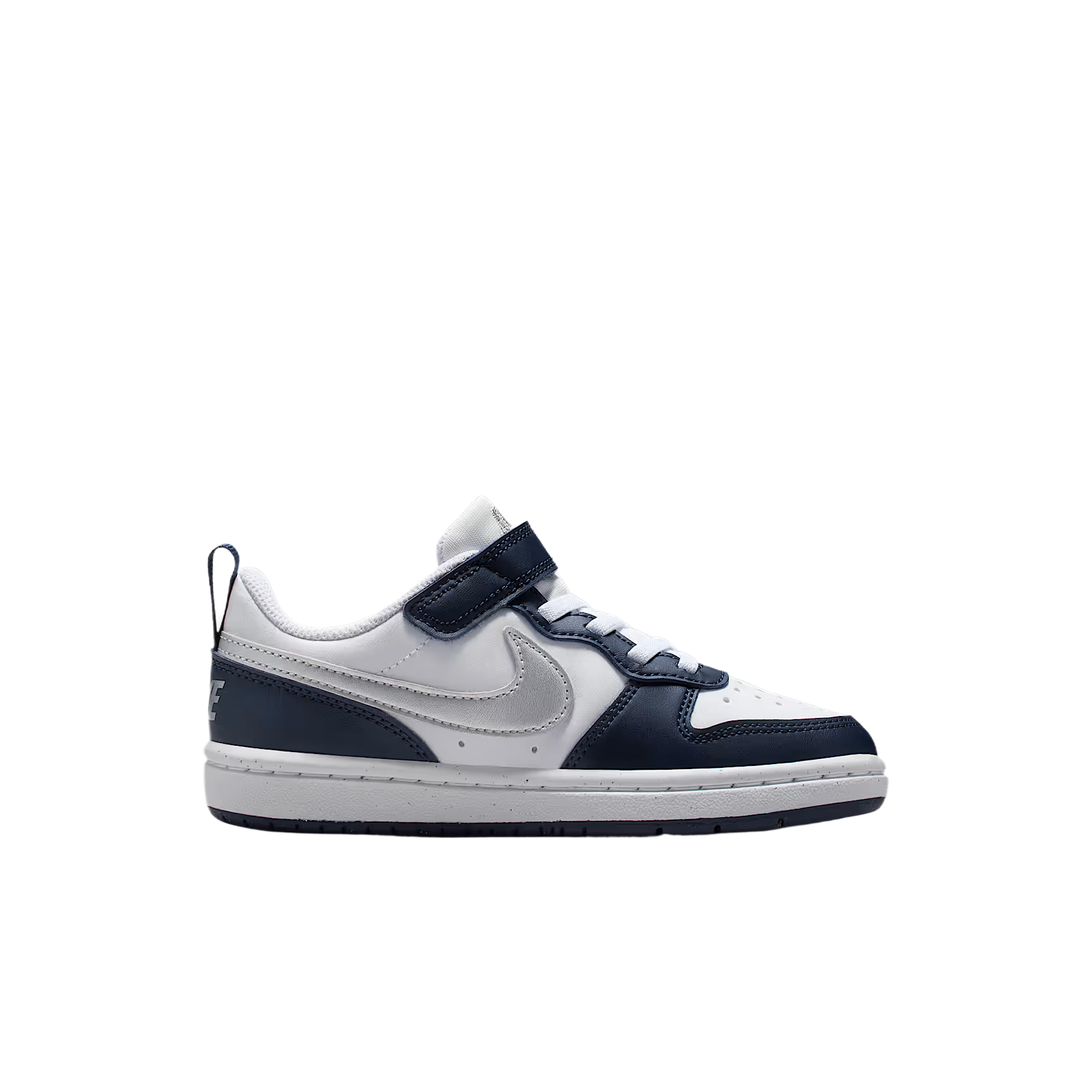 Детские скейтерские кеды Court Borough Nike, белый/синий/темно-синий/металлик серебристый — фото 3