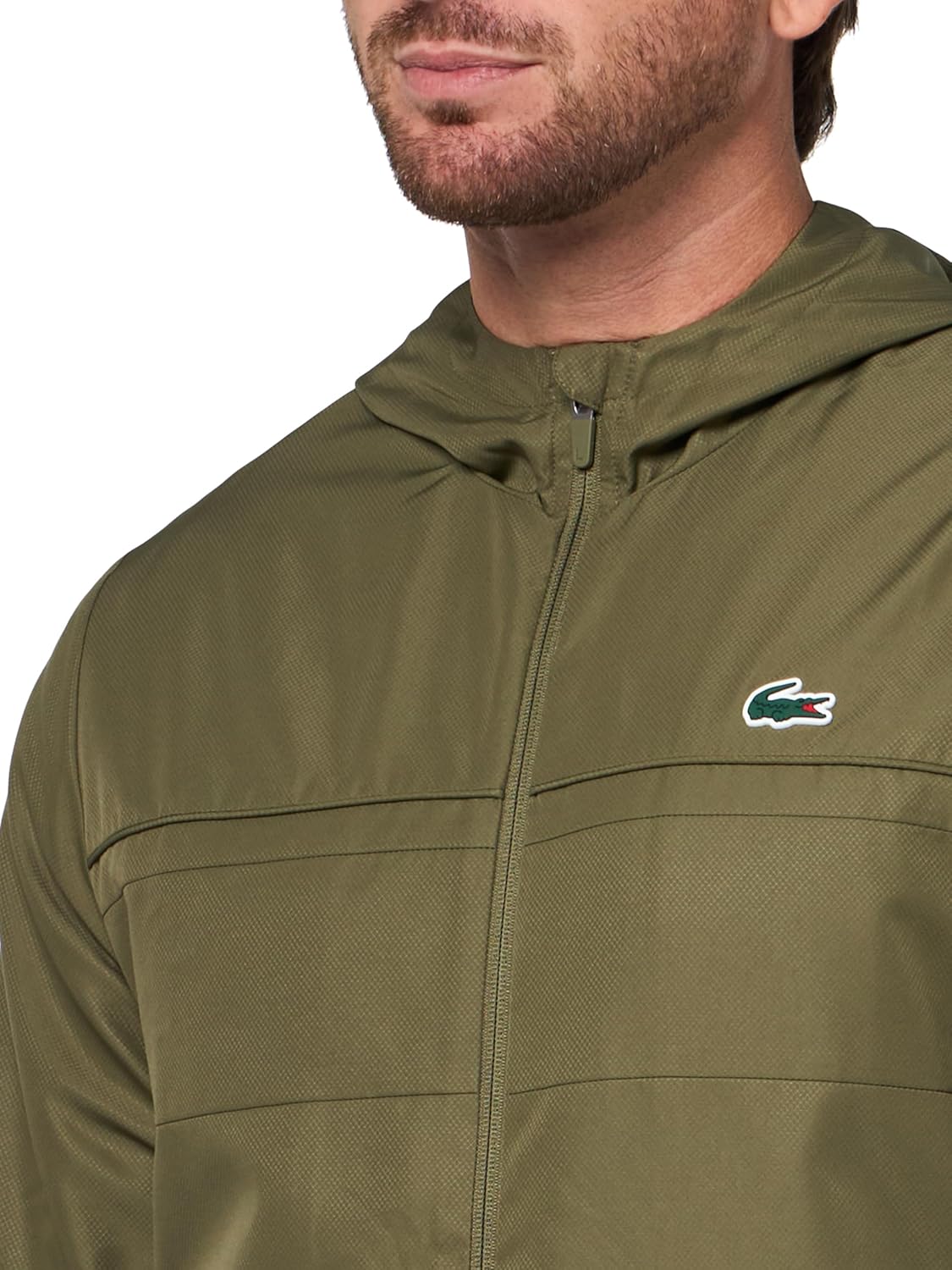 Lacoste мужская легкая производительная куртка на молнии, Olive/Olive/Olive — фото 3