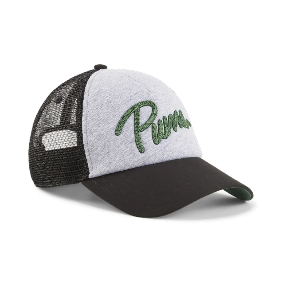 

Кепка PUMA Trucker "ESS+ Trucker Cap Adults", цвет Feather Gray Black Archive Green