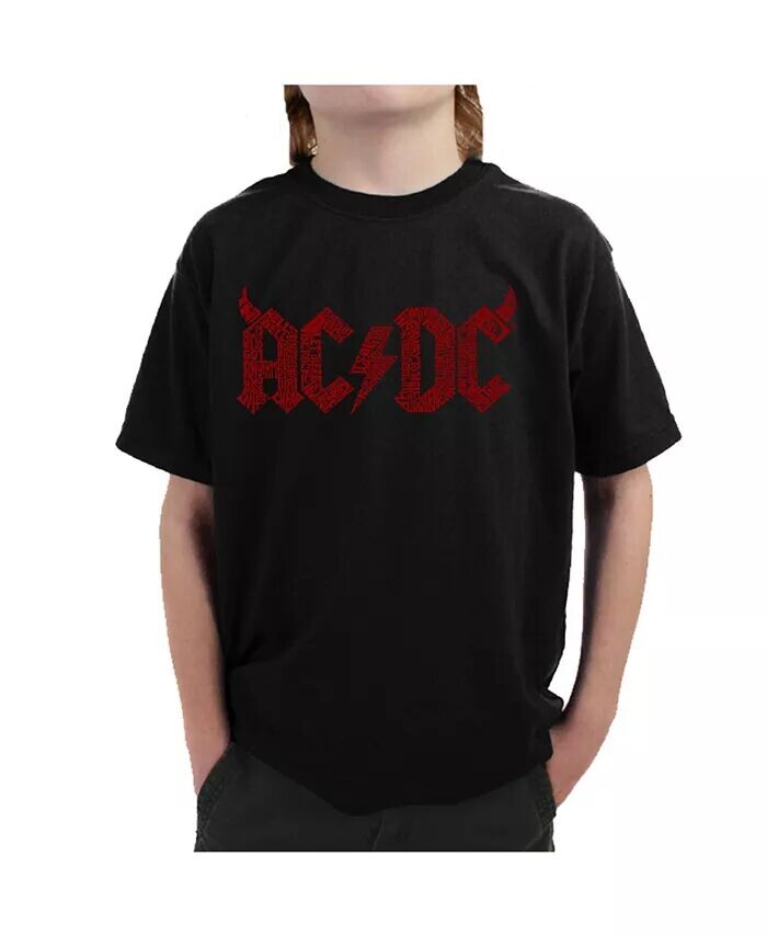

Футболка с рисунком Word Art для мальчиков — ACDC La Pop Art, черный