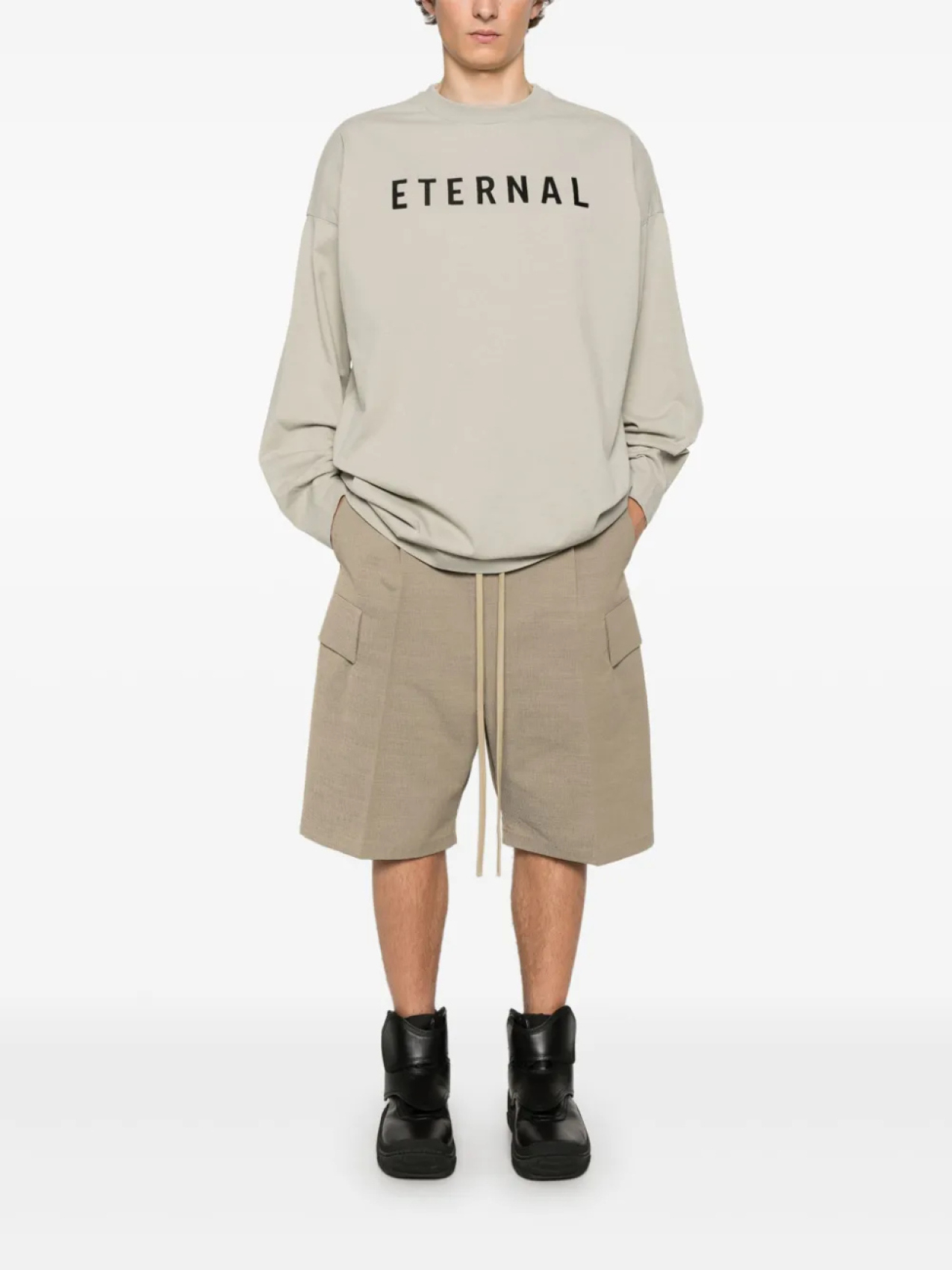 Вечная футболка Fear Of God, серый — фото 2