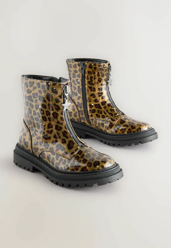 Классические ботильоны на молнии спереди и широкой колодке Next, Leopard Print — фото 2