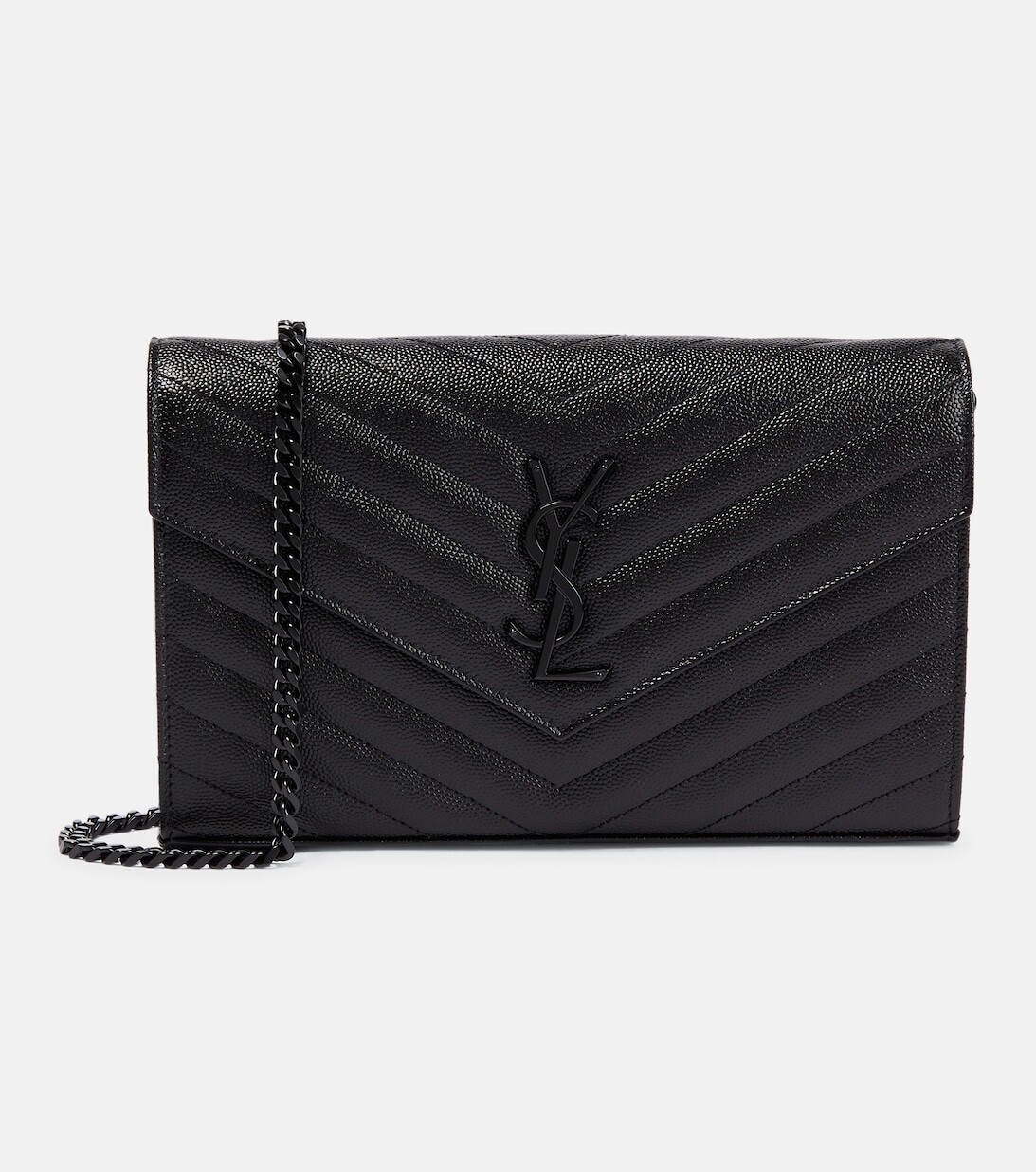 

Кошелек Cassandre из матовой кожи на цепочке Saint Laurent, черный