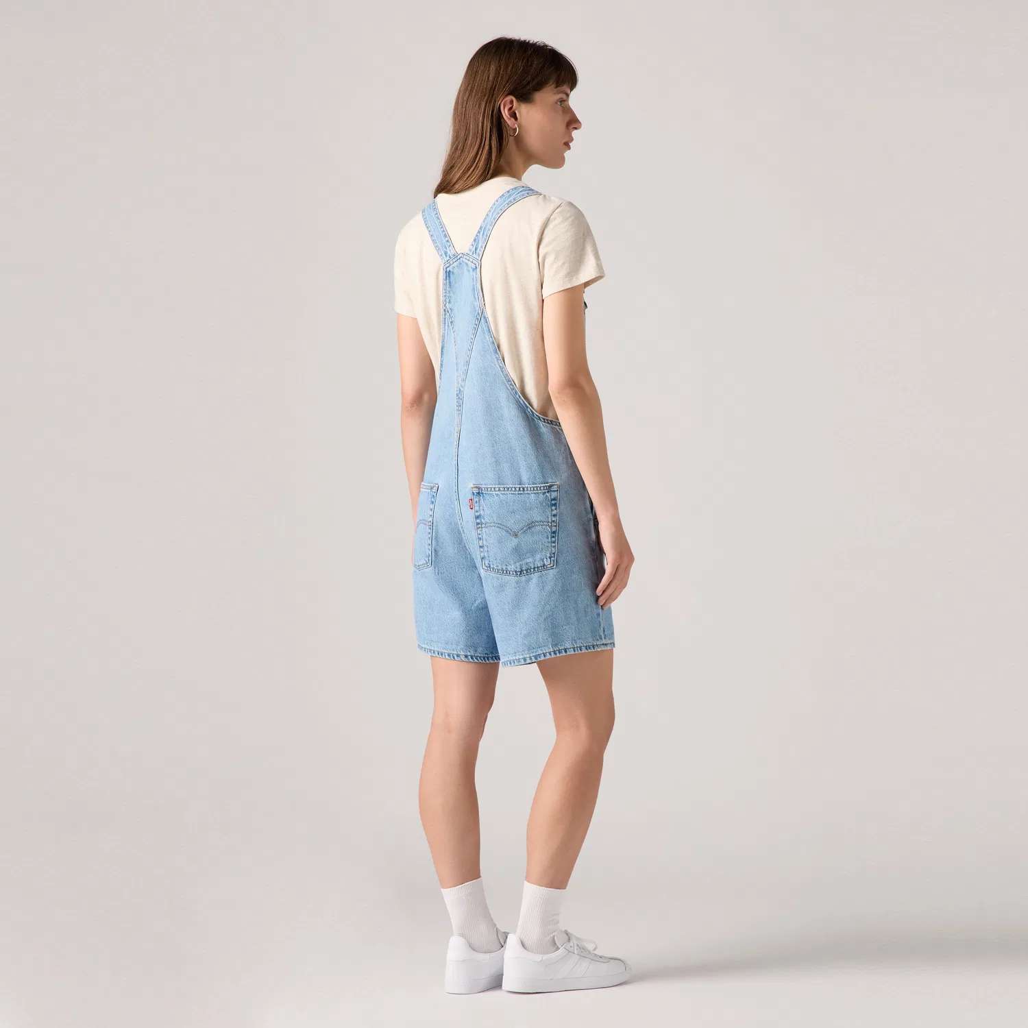Винтажный легкий комбинезон-шорты Levi's, Medium Wash — фото 3
