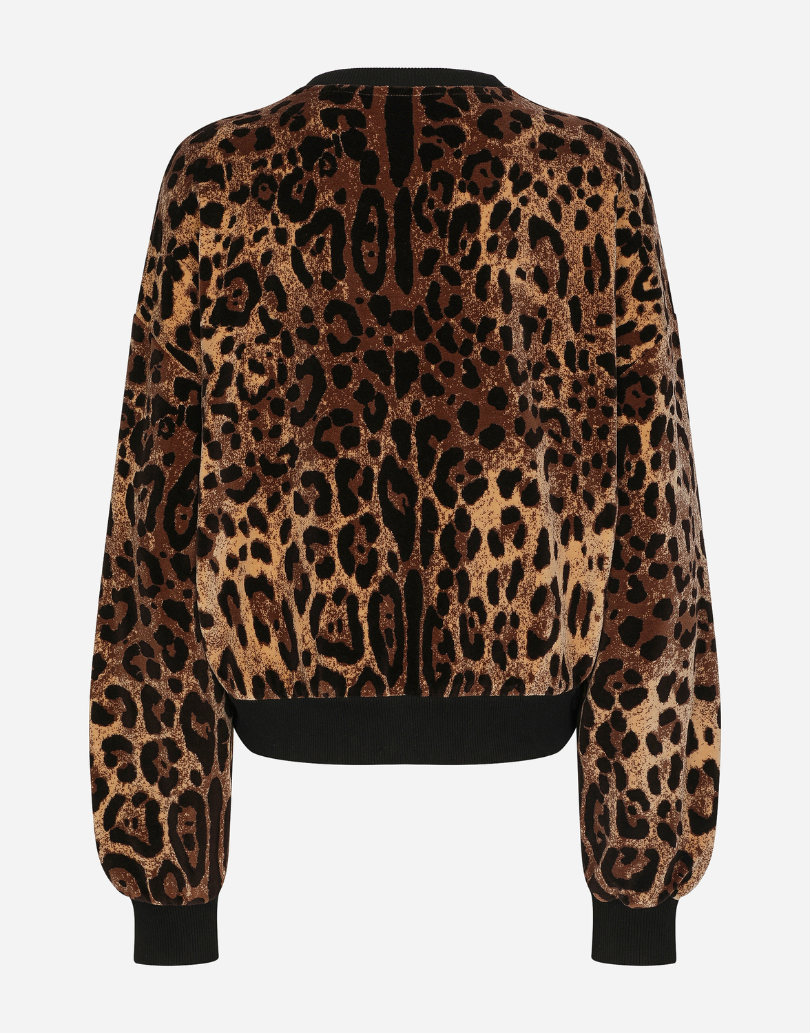 Свитшот Dolce & Gabbana Round-Neck Chenille With Jacquard Leopard Design, мультиколор — фото 2