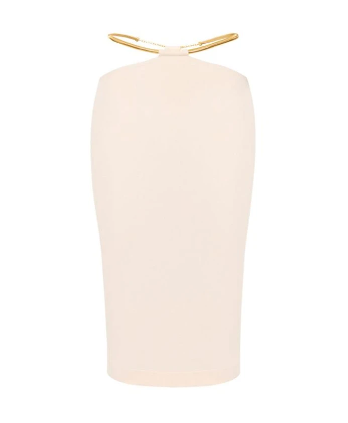 

Вязаная юбка с декоративной змеиной отделкой Elisabetta Franchi, бежевый