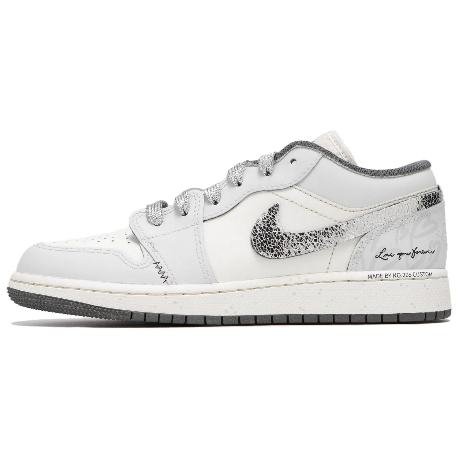 Кроссовки баскетбольные винтажные Jordan Air 1 Low серо-белые