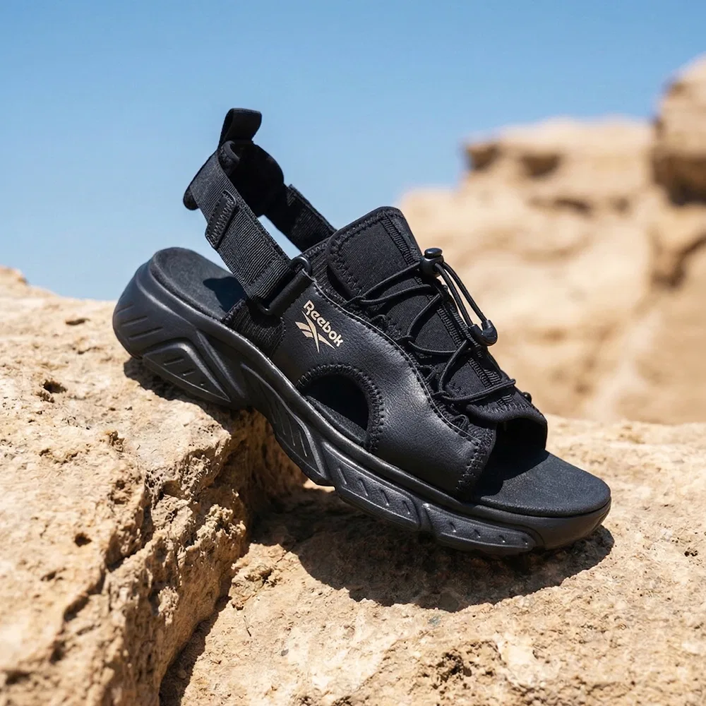 Мужские чёрные слайды Hyperium от Reebok
