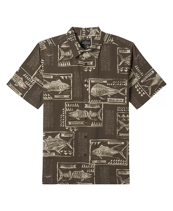

Рубашка мужская Quiksilver Block Fish Woven Quiksilver Waterman, коричневый