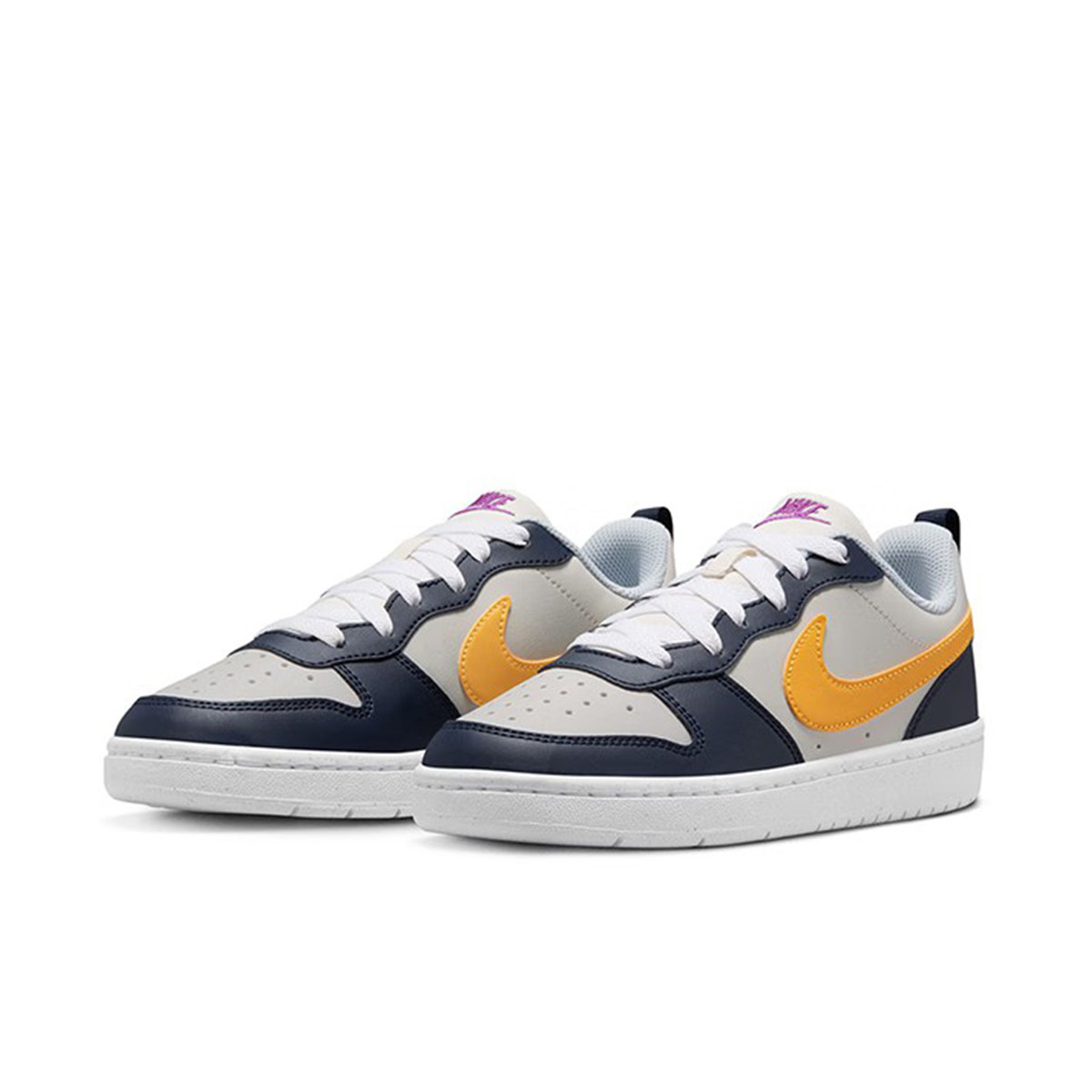 Nike Скользоустойчивые антиударные низкие детские повседневные кроссовки yellow white — фото 4