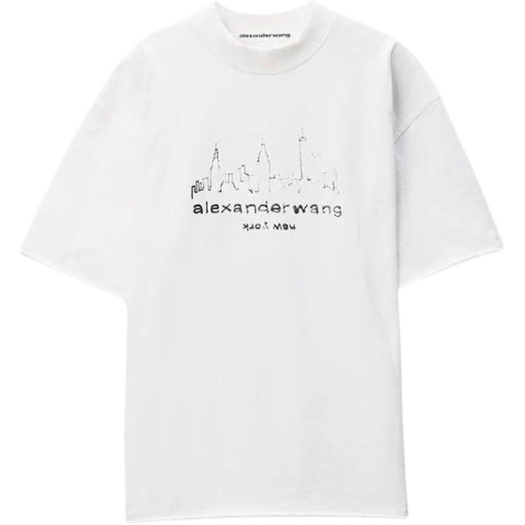 Хлопковая футболка Alexander Wang, белый