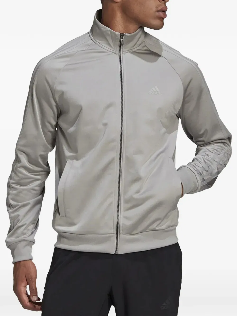 Базовая куртка с тремя полосками Adidas, серый