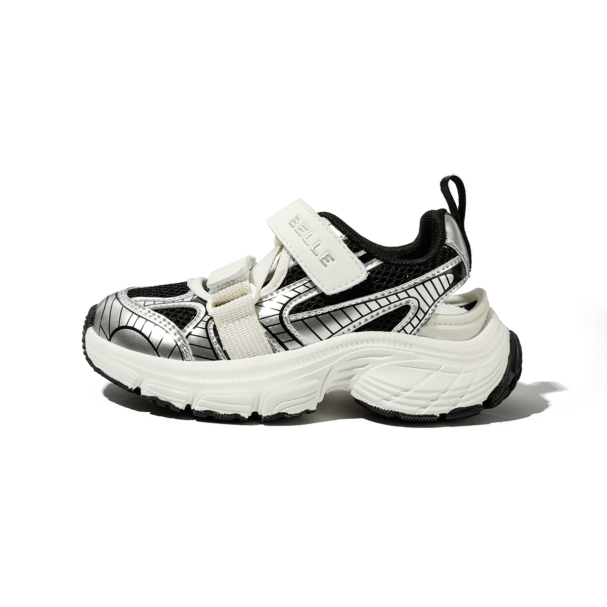 

BELLE Детские повседневные кроссовки black silver rice kids'