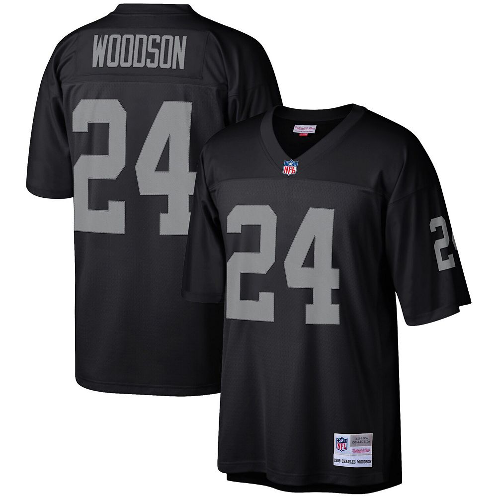 

Мужская черная футболка Mitchell & Ness Charles Woodson Las Vegas Raiders Legacy Replica, цвет Lvr Black