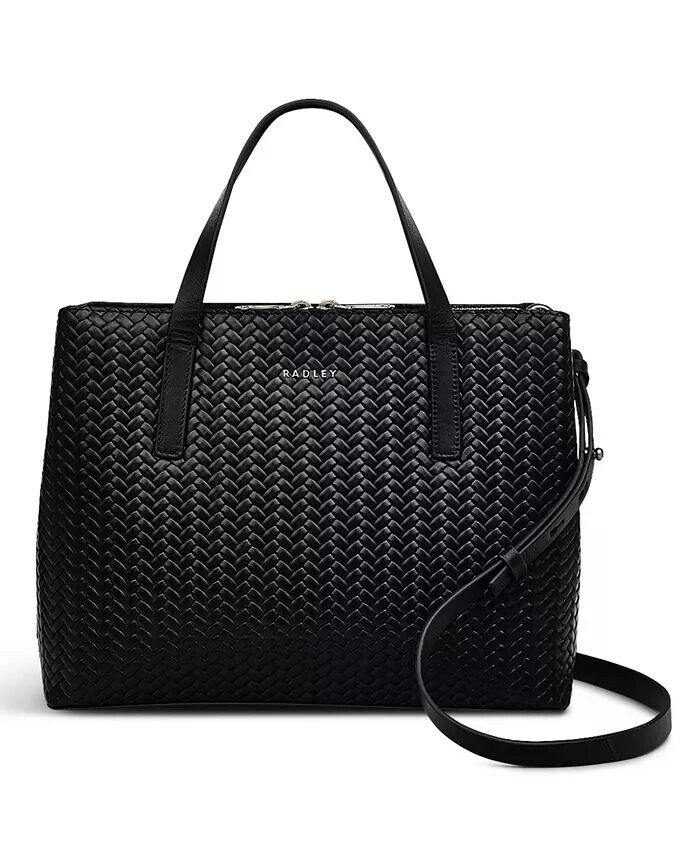 

Сумка Dukes Place Weave Emboss среднего размера с застежкой-молнией Radley London, черный