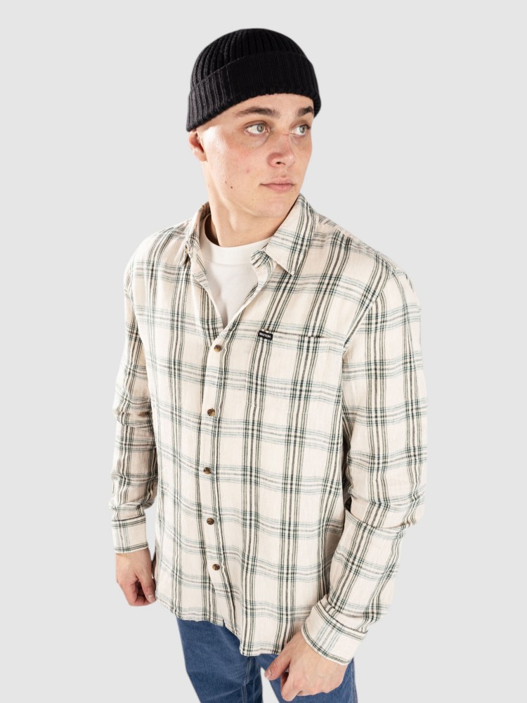 

Рубашка Brixton Charter Linen Hemd, off white/ivy green plaid