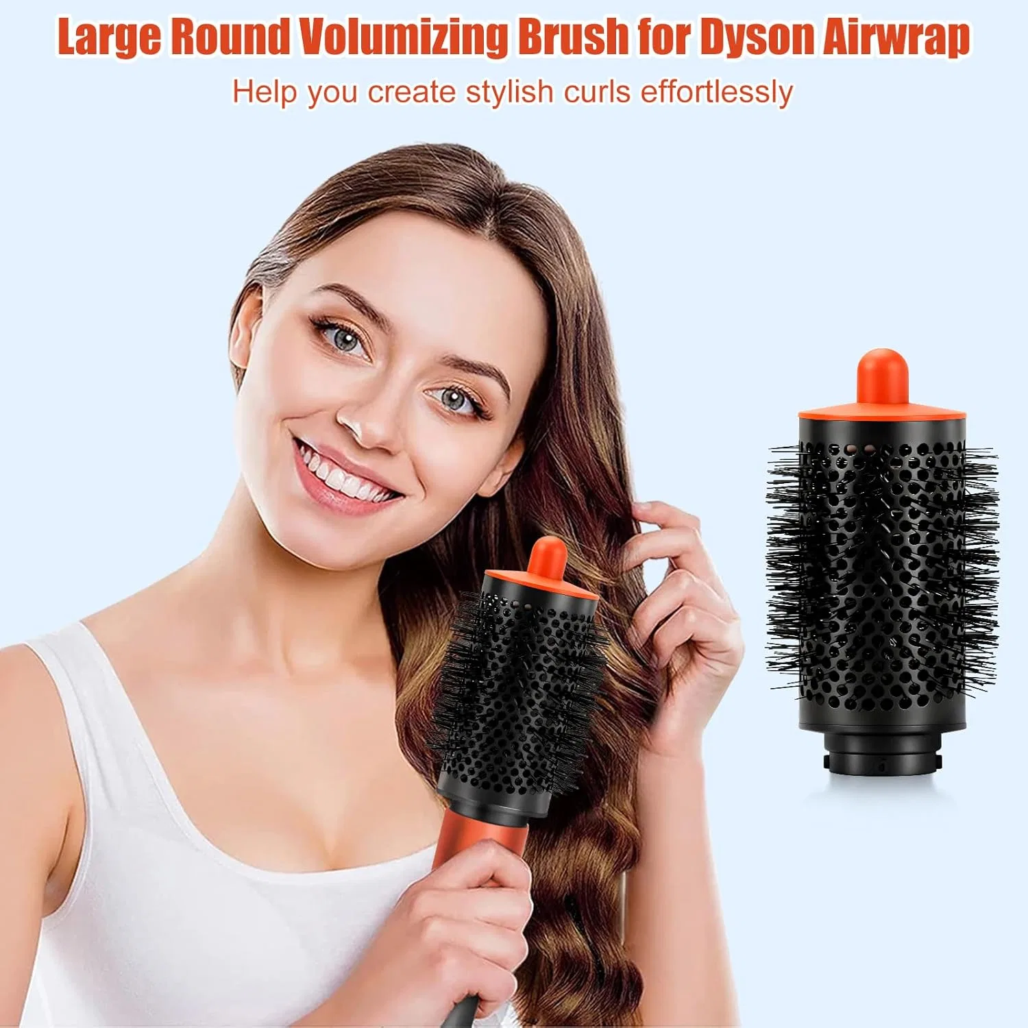 Насадка-щетка для объема «Large Round Volume Brush» для стайлера Dyson Airwrap Chuancheng, Orange — фото 2