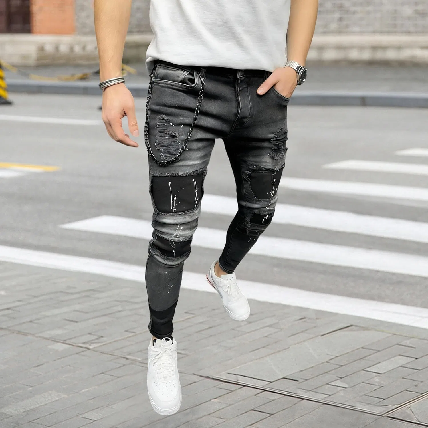 Джинсы Slim Fit Stretch, черный — фото 4