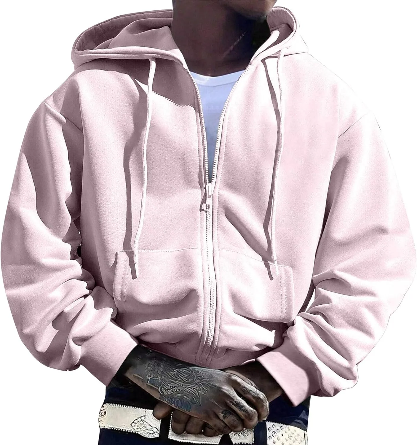 

Оверсайз худи с молнией для мужчин 2025