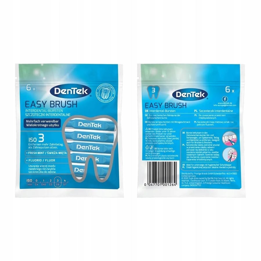 

DENTEK Easy Brush ISO 3, межзубные ершики, 6 шт.